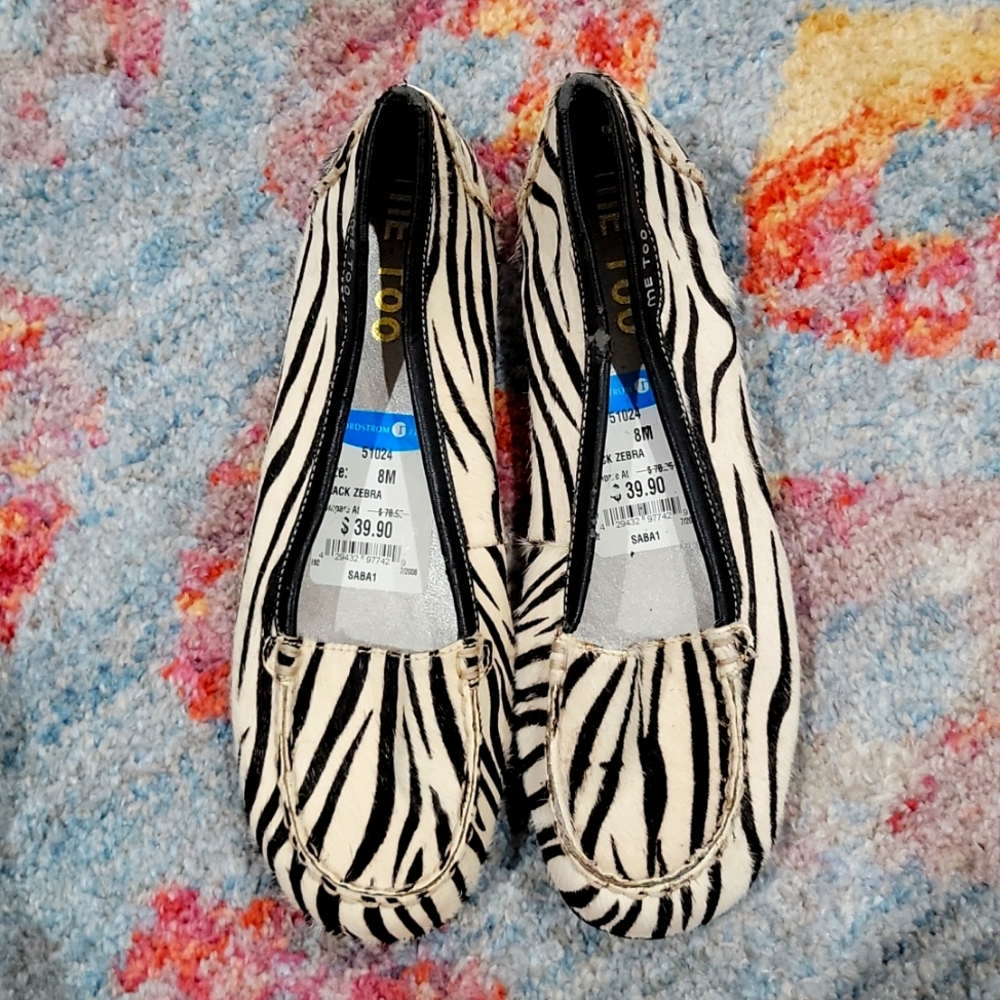 Me Too zebra print flats